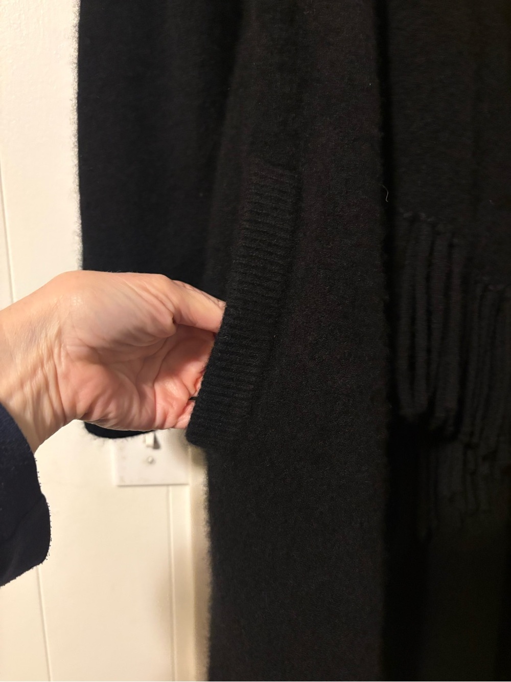 Naked Cashmere Gorgeous Black Cardigan with Fringe and Pockets- size small - Picture 6 of 6